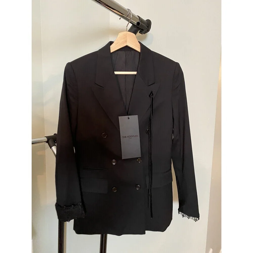 The Kooples Women's Double-Breasted Blazer Black Size 32 $725 - Picture 2 of 14